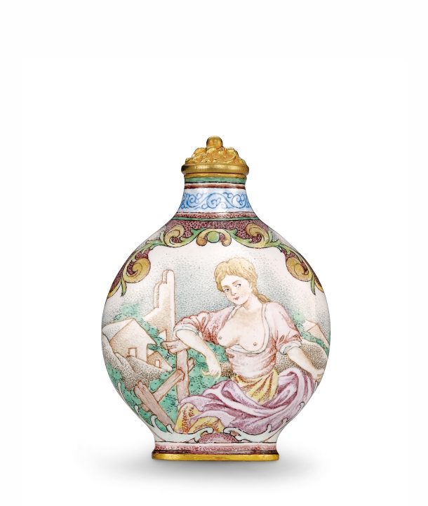 金胎畫琺瑯西洋仕女圖鼻煙壺-宇珍國際藝術| Yu Jen Taipei壺裏乾坤:榮